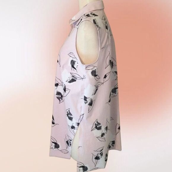 Alfani Sleeveless Pink Leaf Pattern Tunic S - Picture 5 of 10